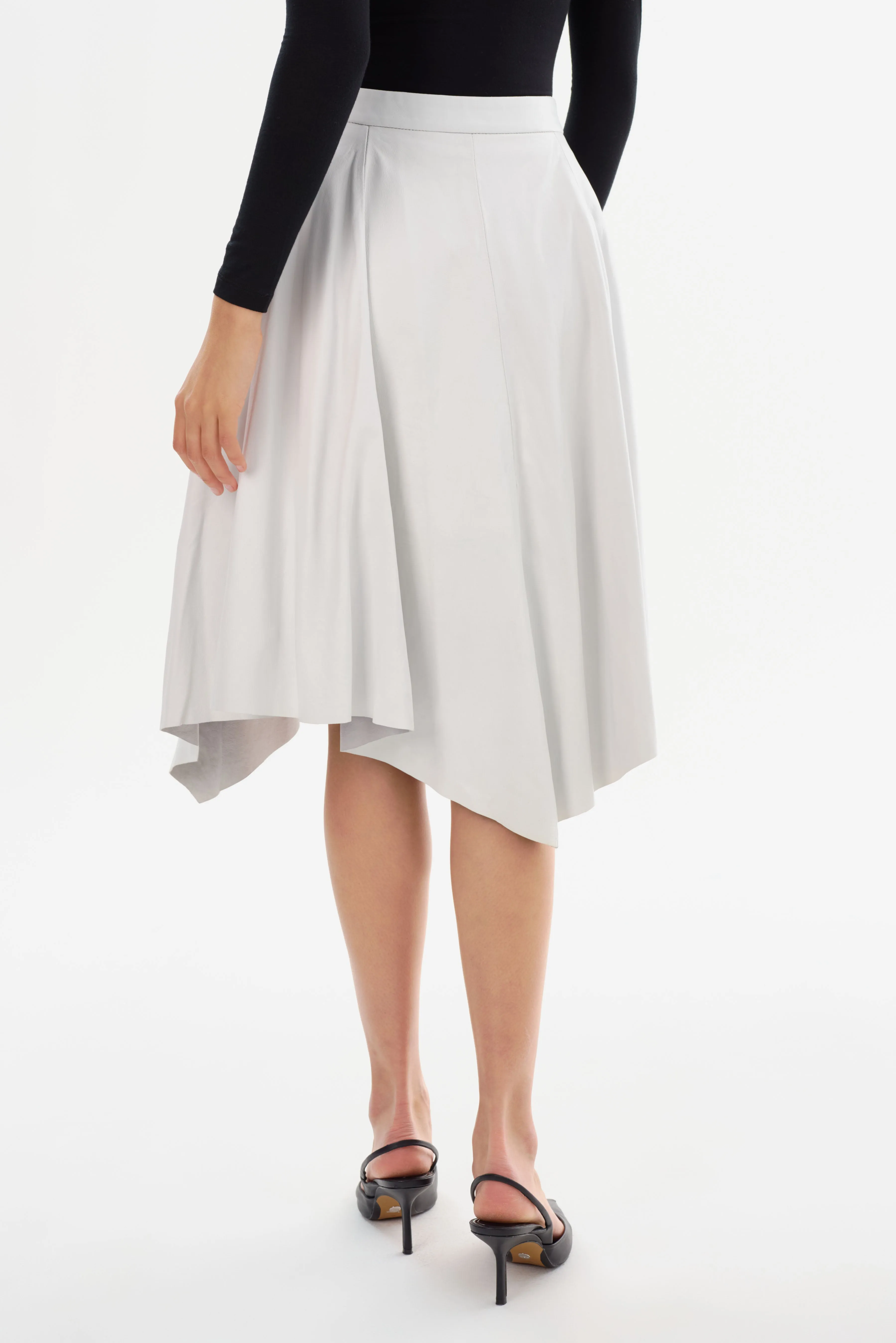 LORDA | Asymmetric Snap-Front Leather Skirt