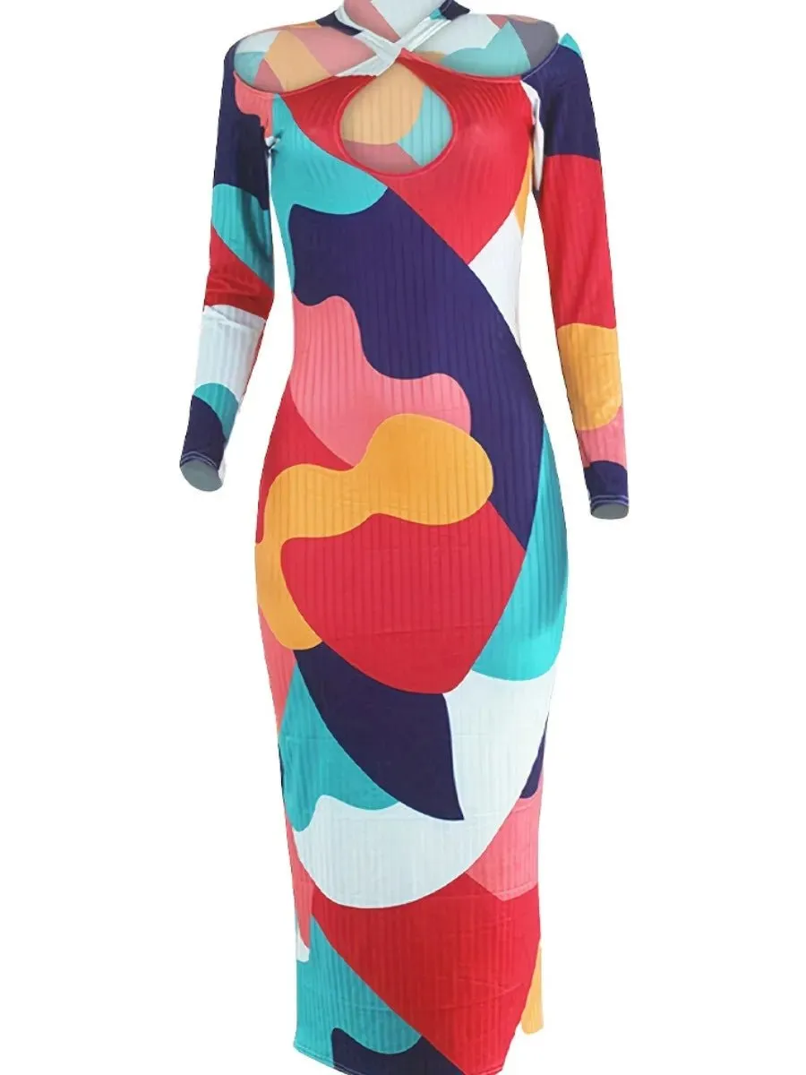 Love Me Patchwork Bodycon Dress