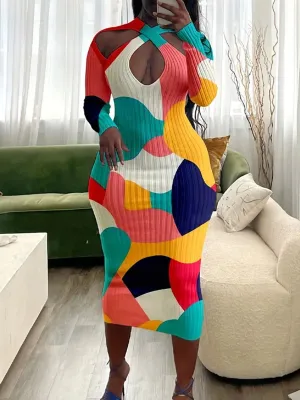 Love Me Patchwork Bodycon Dress