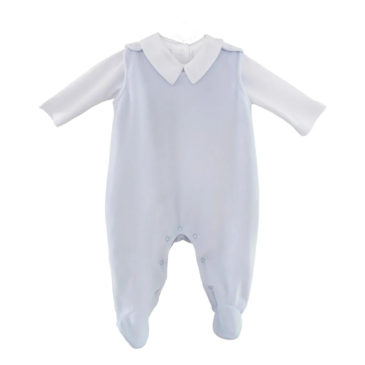 Lyda Baby Velour Collection Footie W/White Knit Shirt (Overalls) PL430V 5007