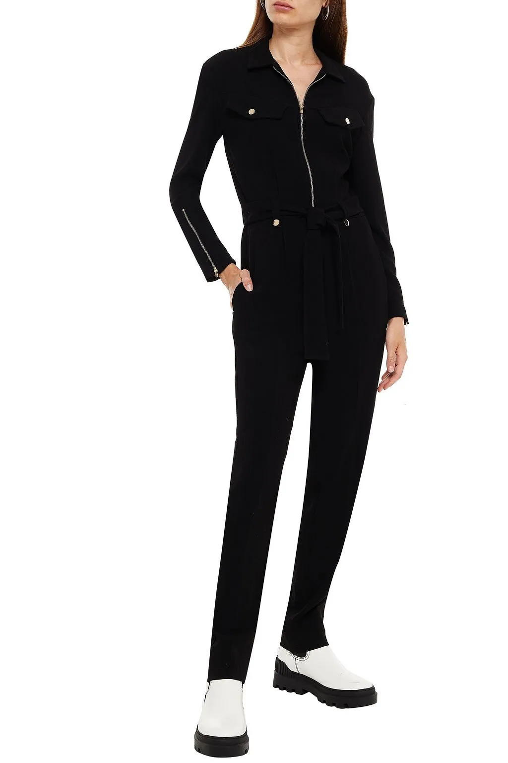 MAJE crepe jumpsuit, black