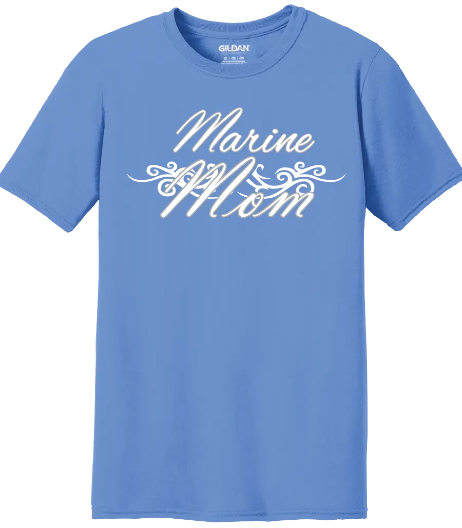 Marine Mom Silk Screened on Women's T Shirts