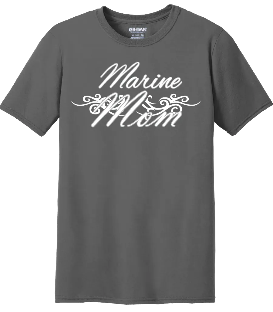 Marine Mom Silk Screened on Women's T Shirts