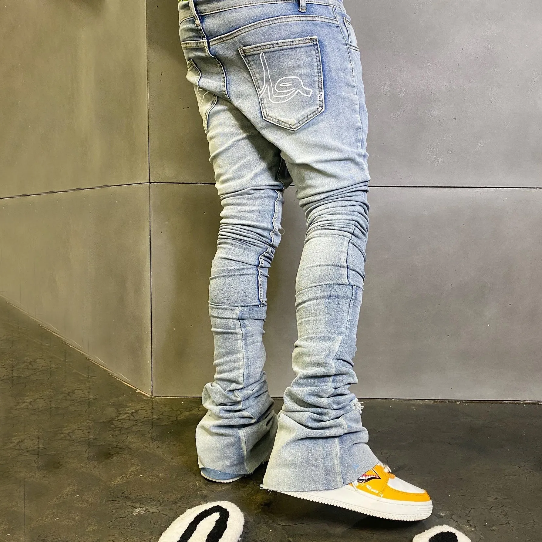 Men's personality street style ripped jeans