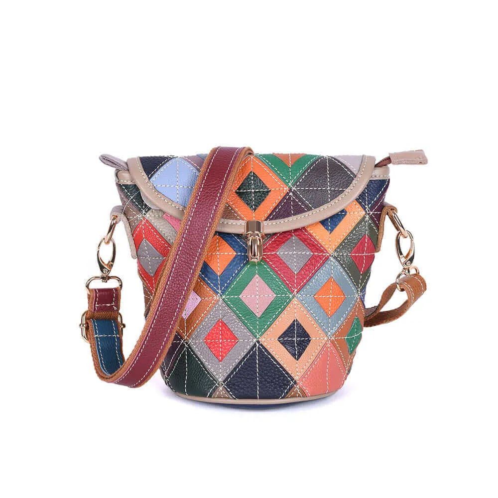 Multicolor Patchwork Leather Crossbody Bag | Unique NZ Style