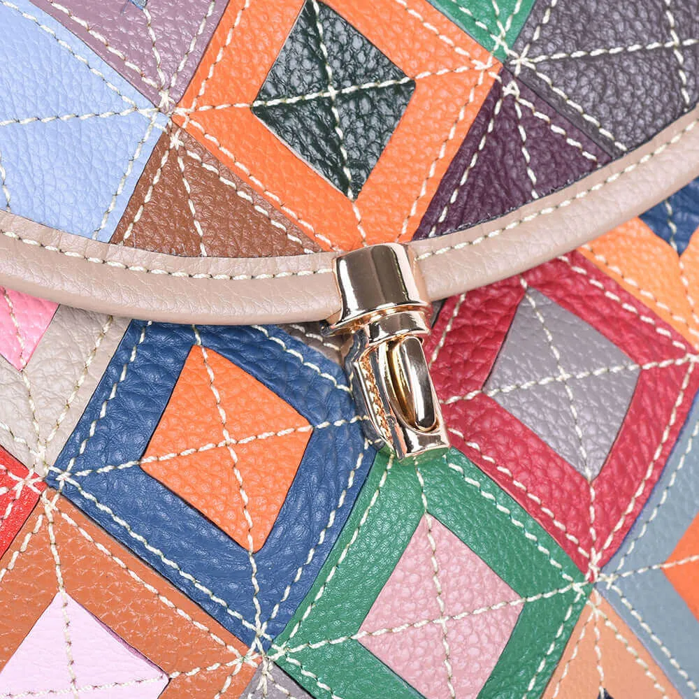 Multicolor Patchwork Leather Crossbody Bag | Unique NZ Style