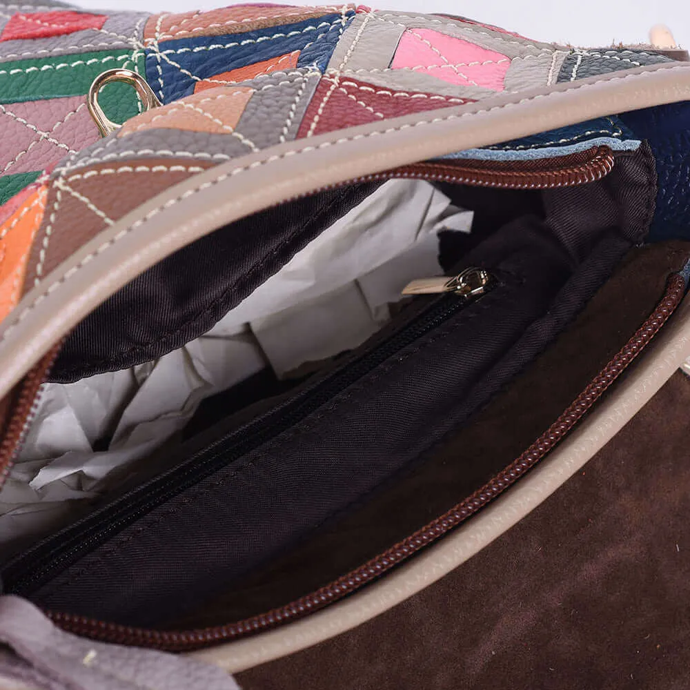 Multicolor Patchwork Leather Crossbody Bag | Unique NZ Style