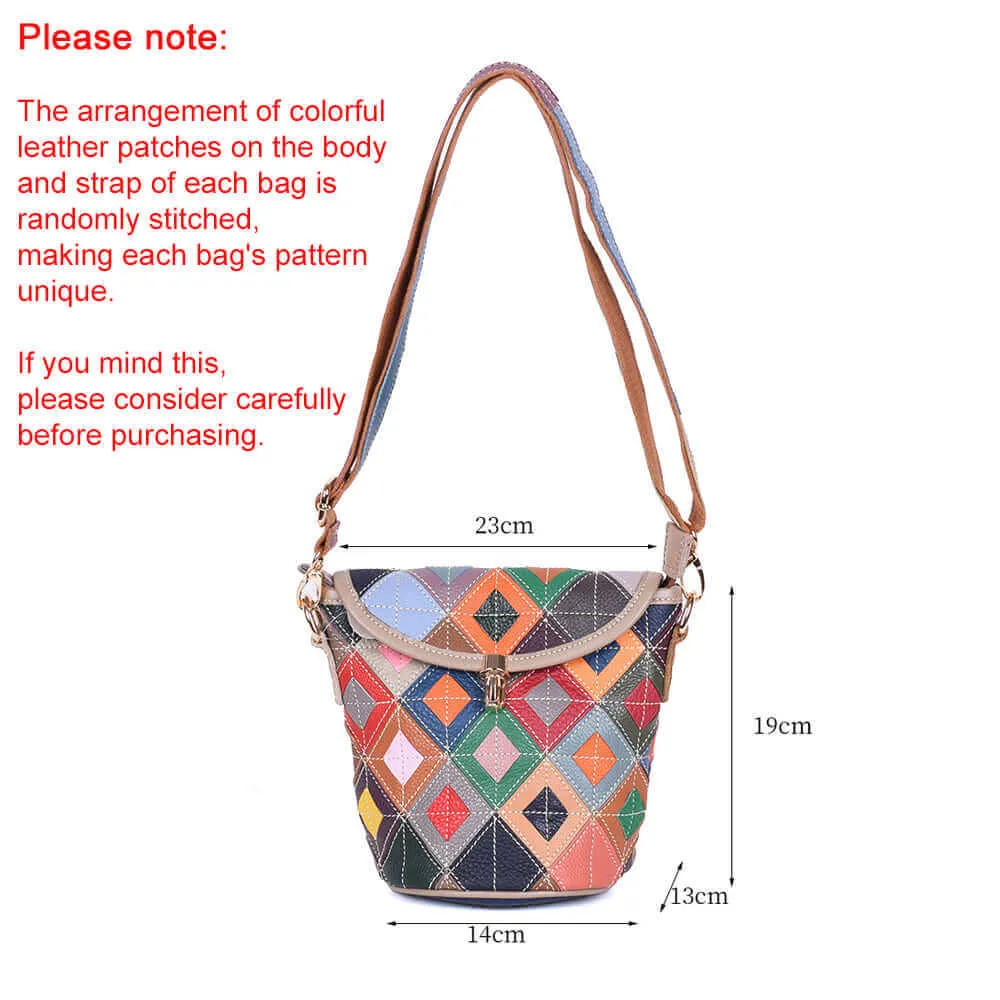 Multicolor Patchwork Leather Crossbody Bag | Unique NZ Style