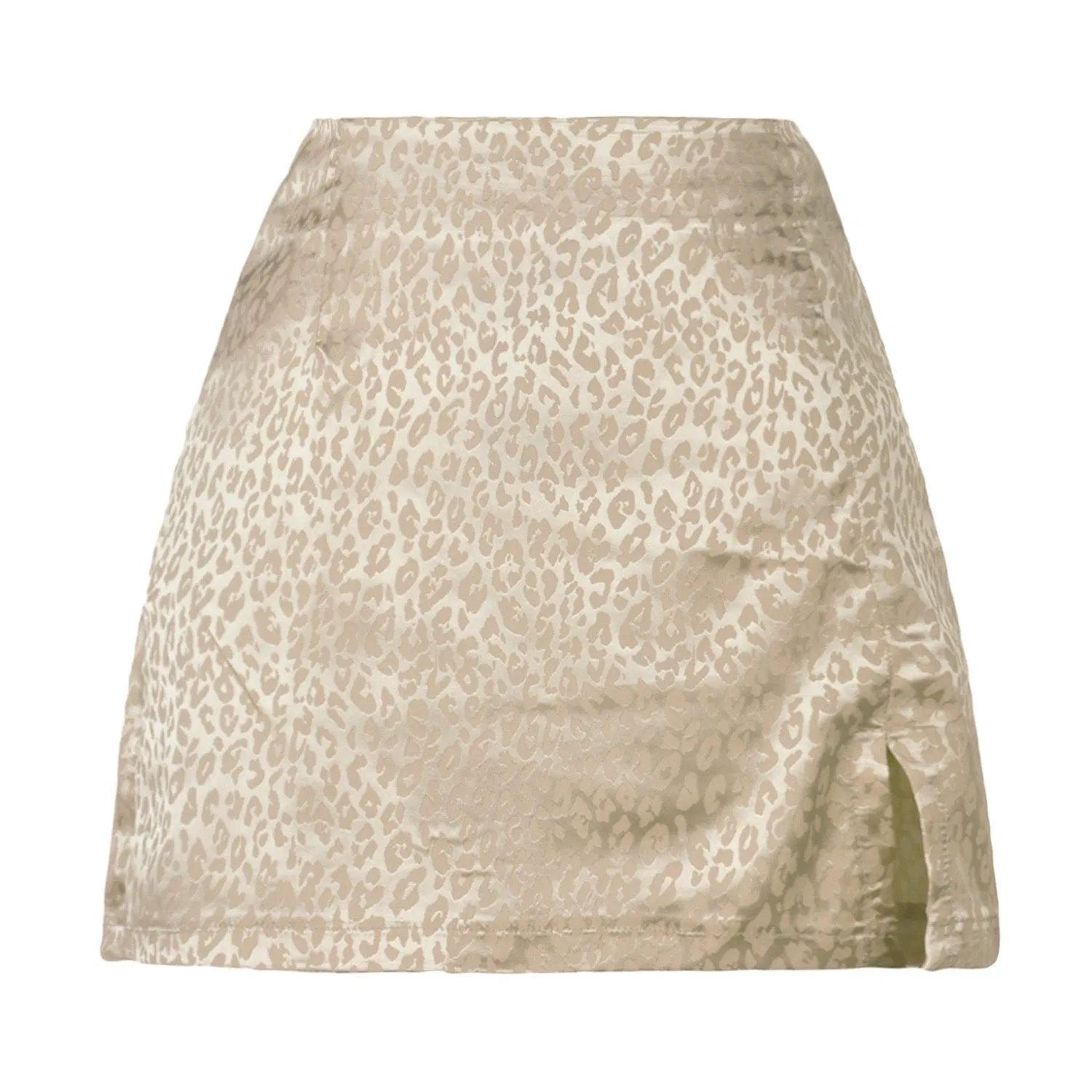 OL Split High Waist A line Gold Skirt