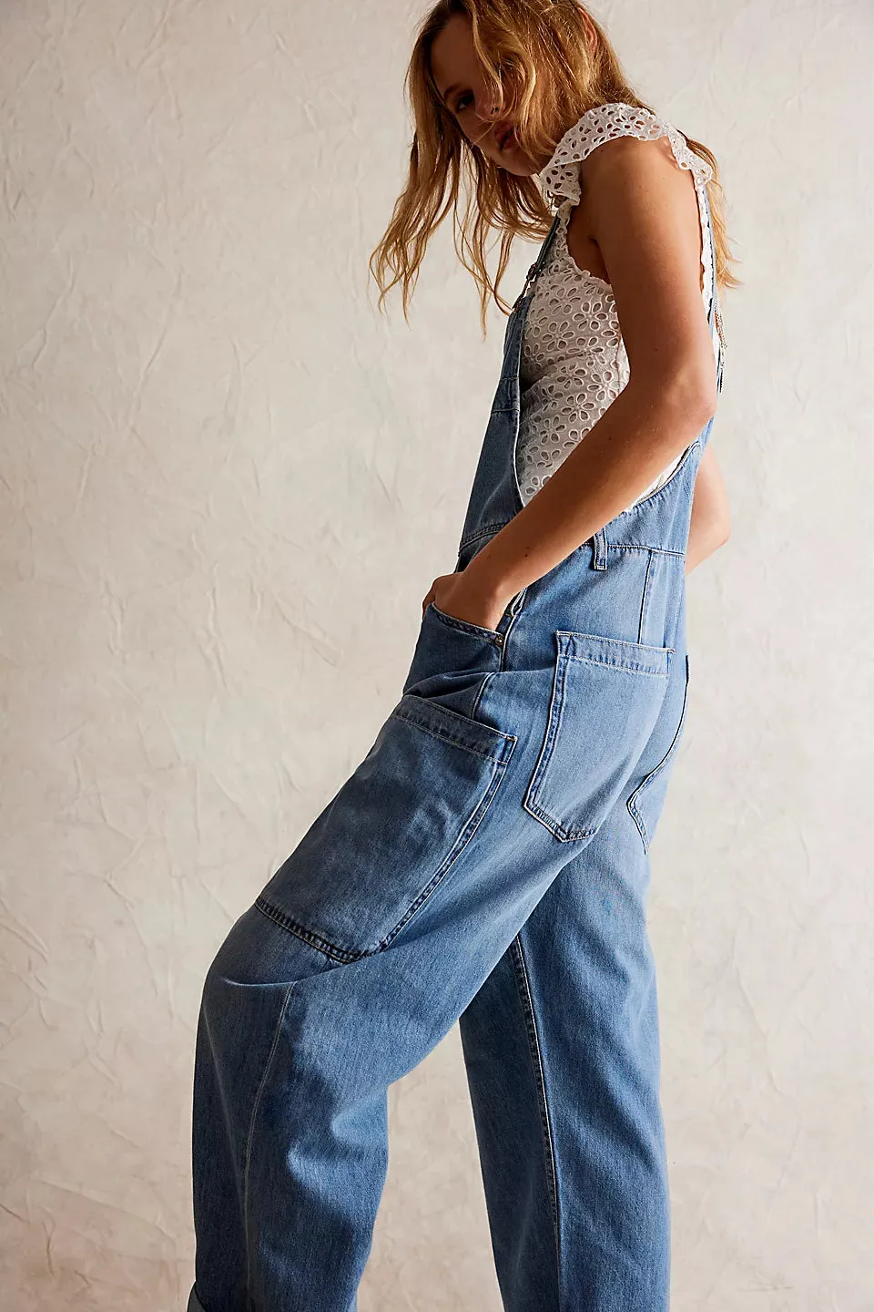 Overalls way back - Free People Lydia blue