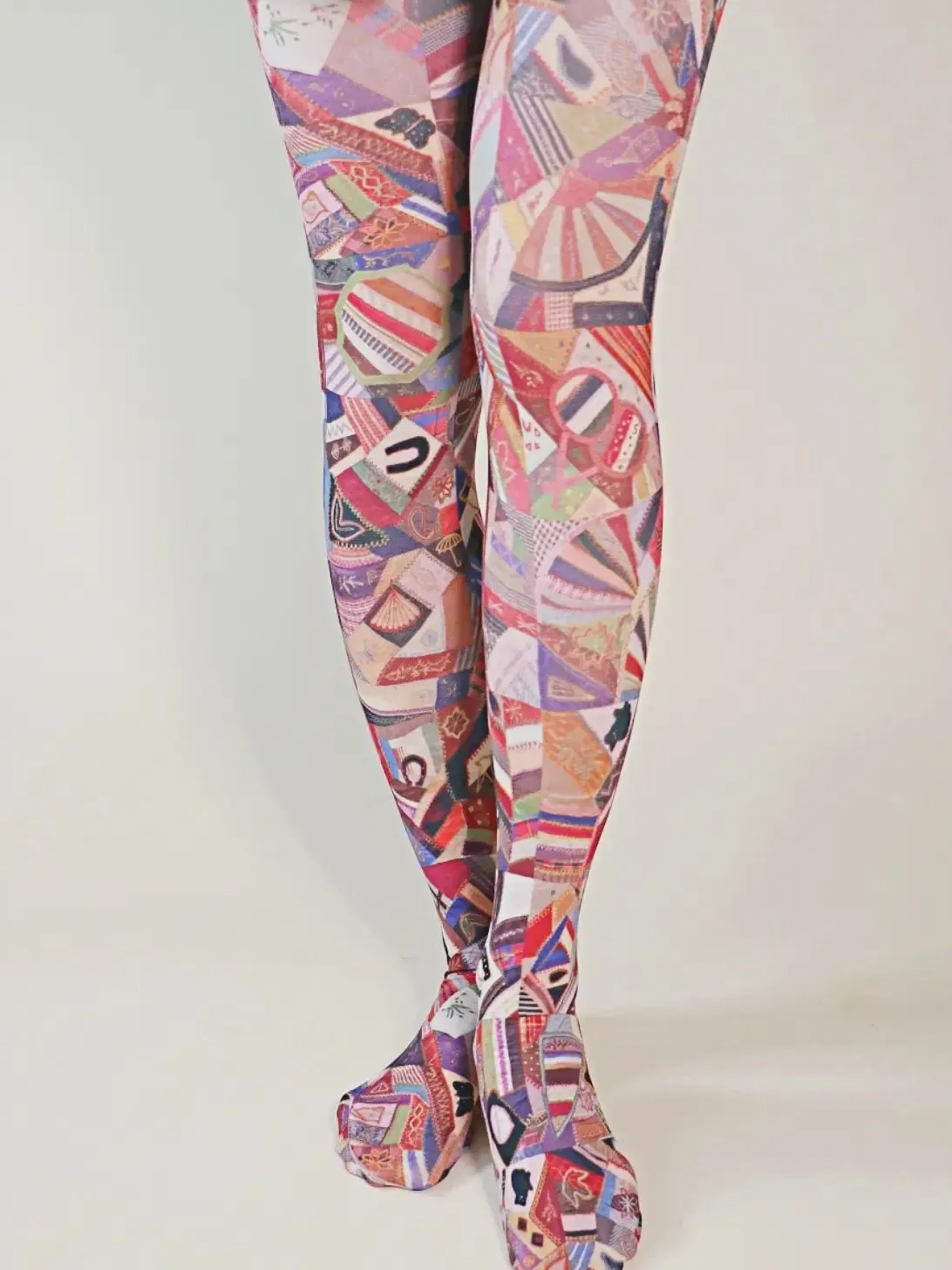 Quilt Patchwork printed Art Tights