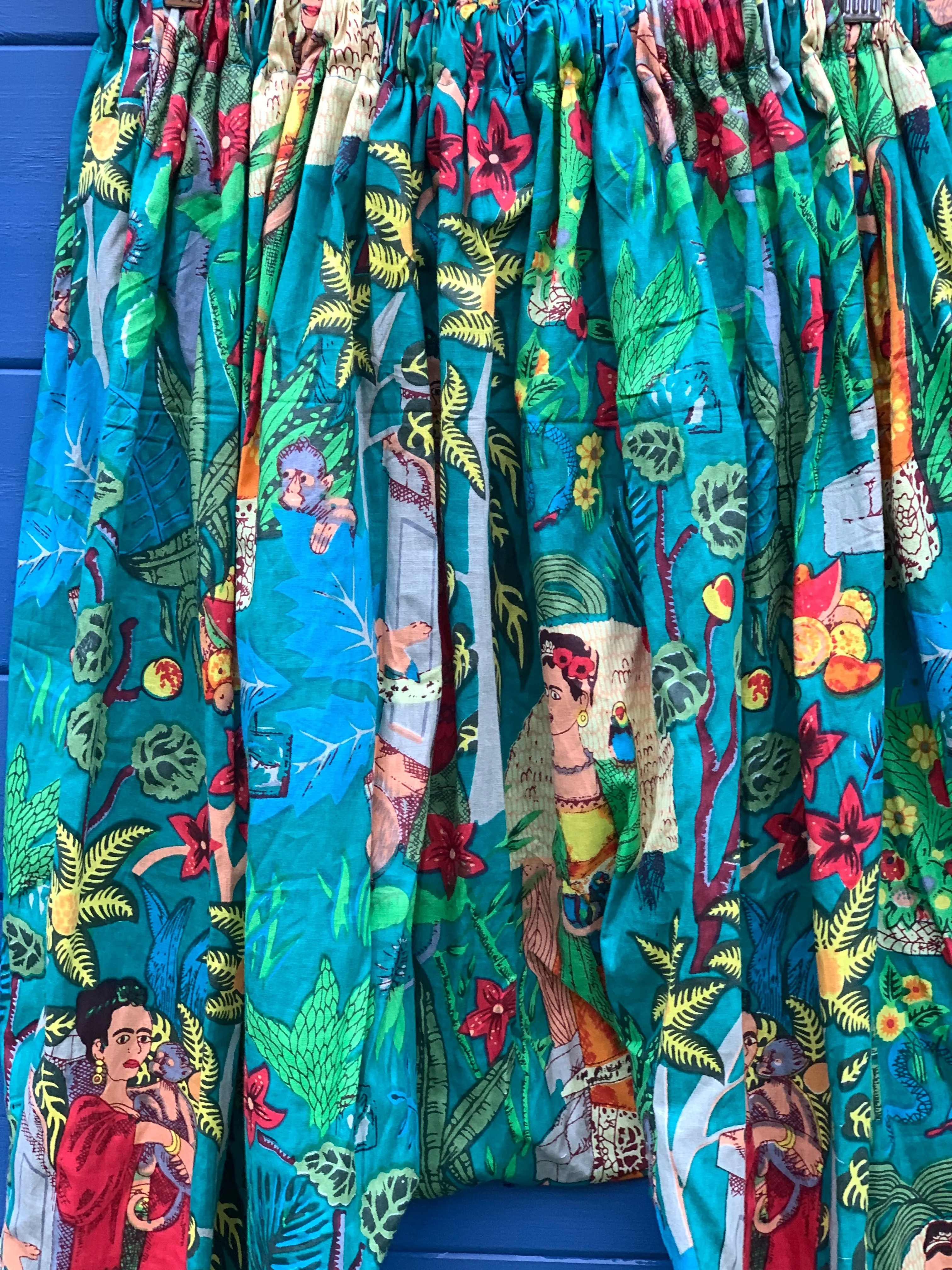 Ready to Ship Frida Kahlo Turquoise Harem Pants