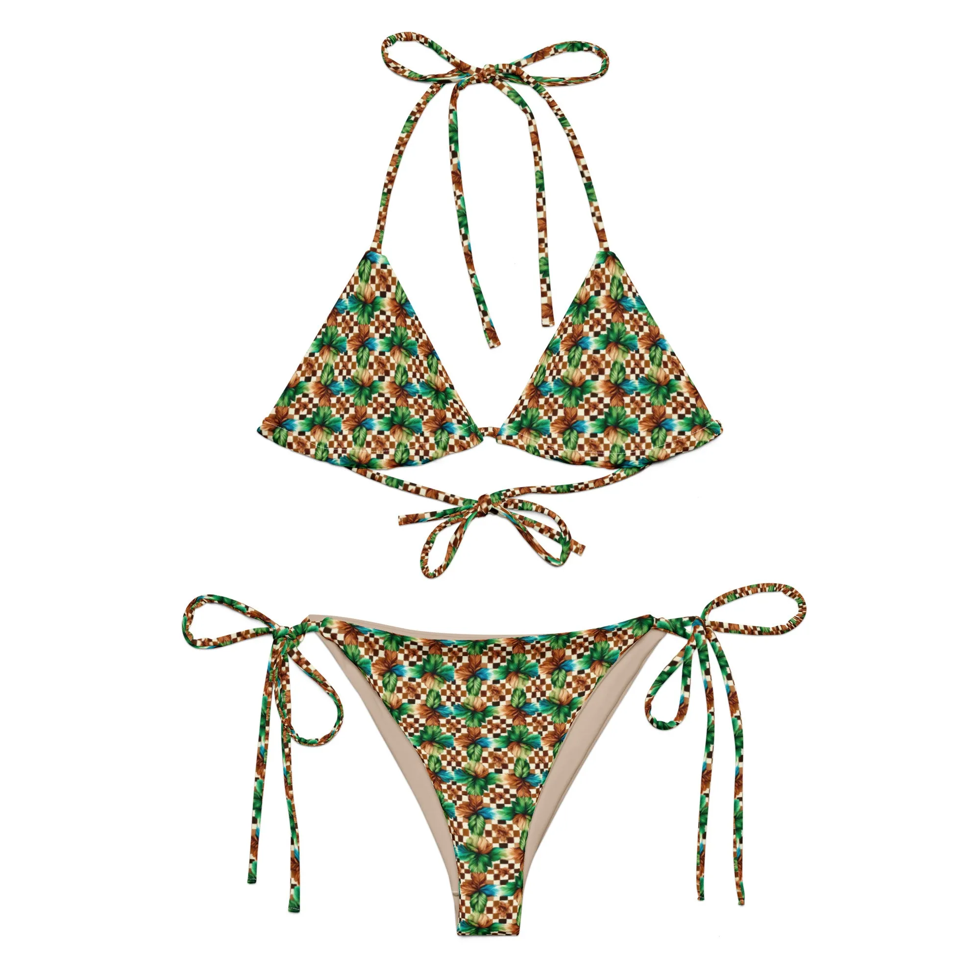 Recycled String Bikini Savanna Patchwork