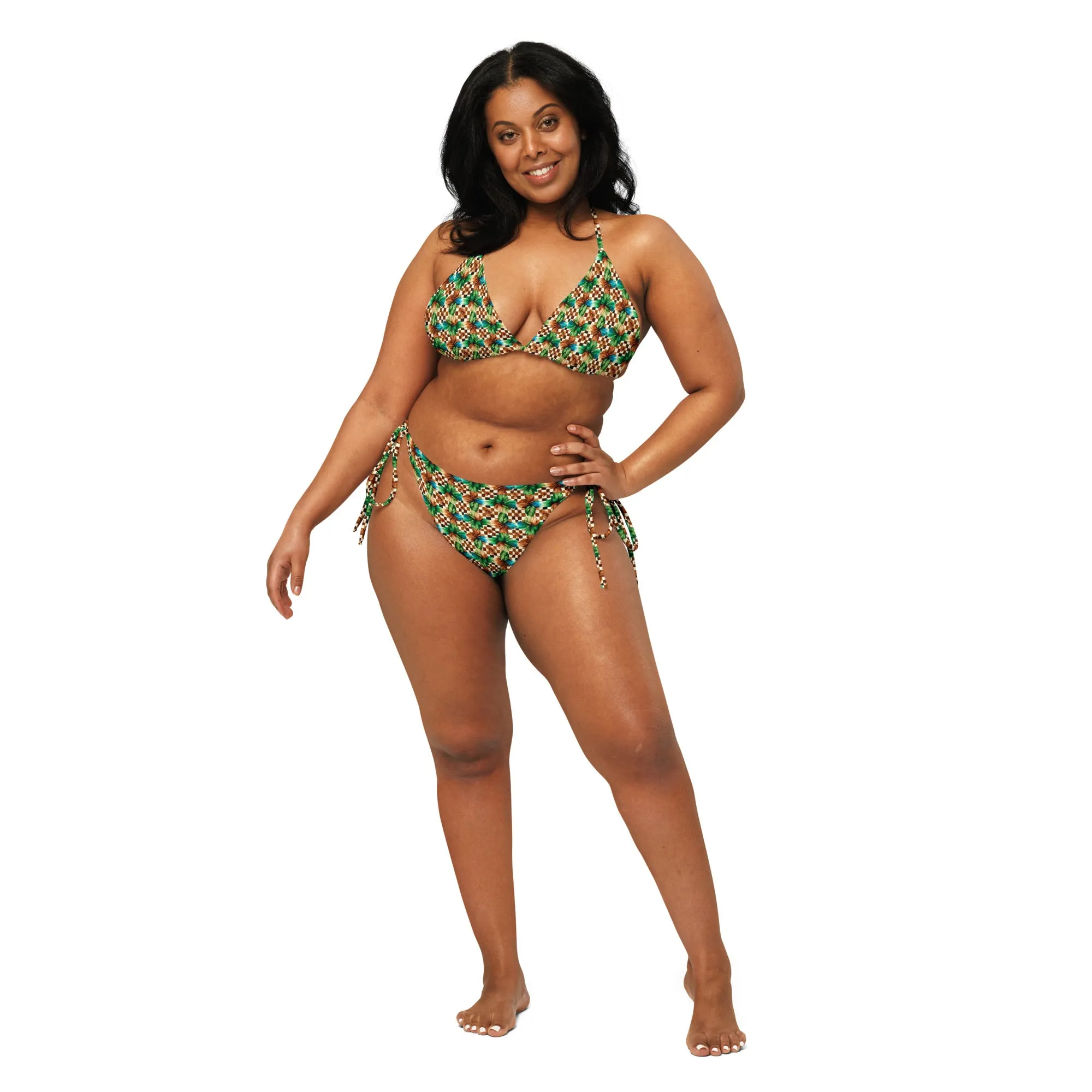 Recycled String Bikini Savanna Patchwork