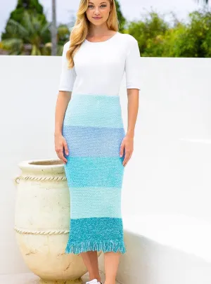 Sasha Tourquise and Blue Knit Skirt