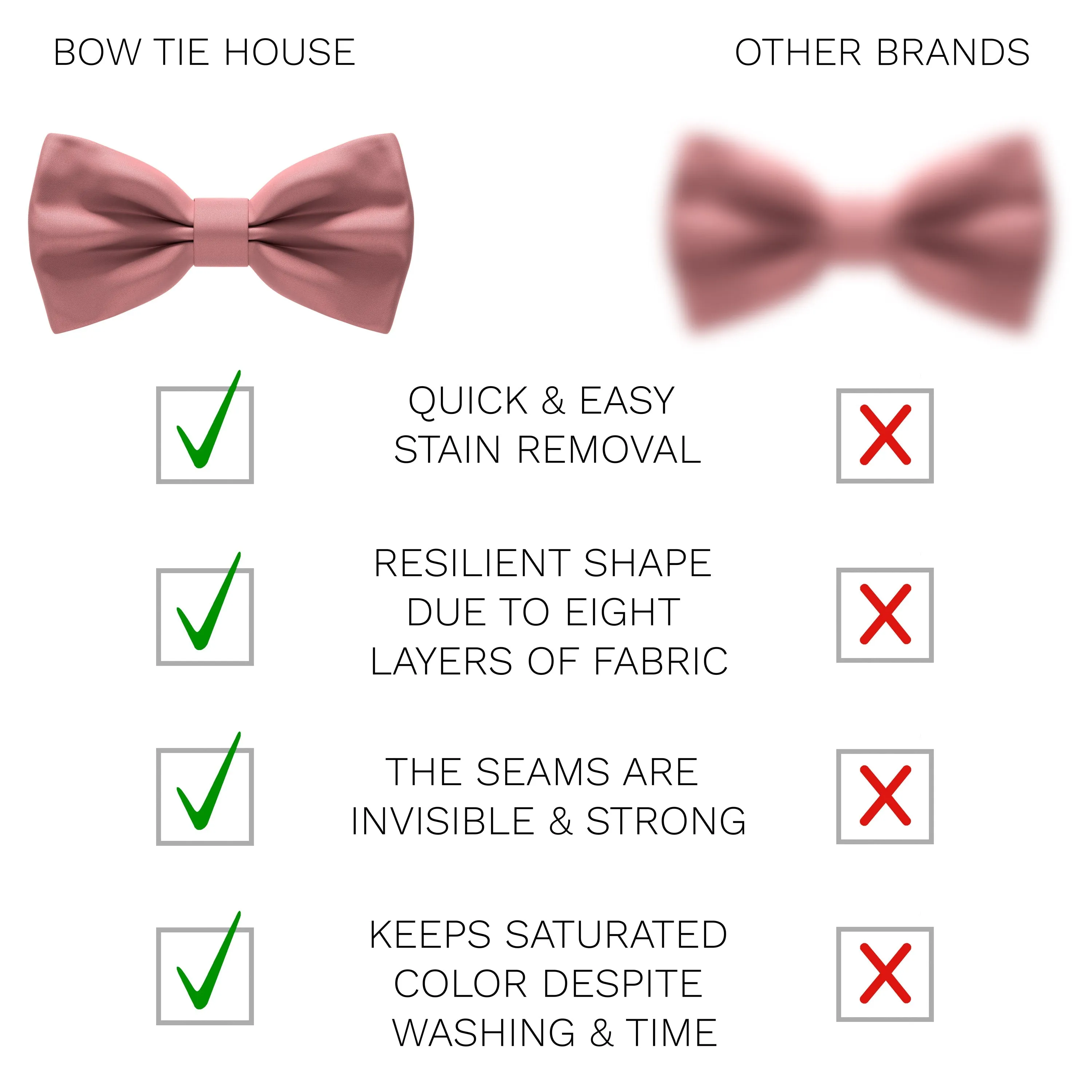 Satin Dusty Rose Bow Tie