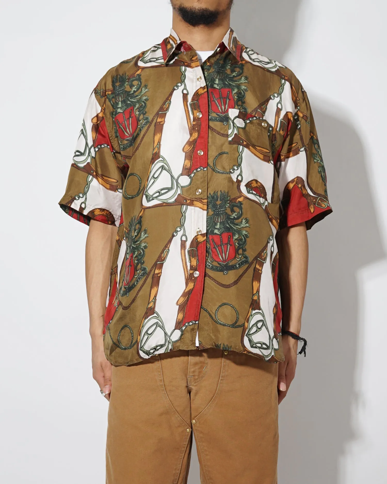 Silk Shirts Short Sleeve Patterned / C