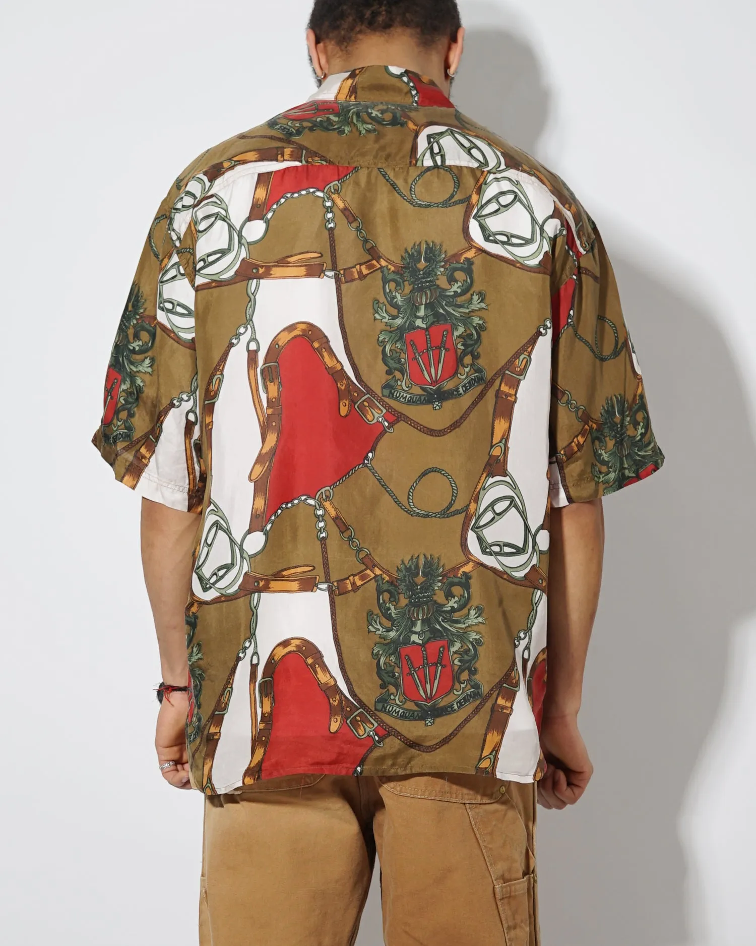 Silk Shirts Short Sleeve Patterned / C