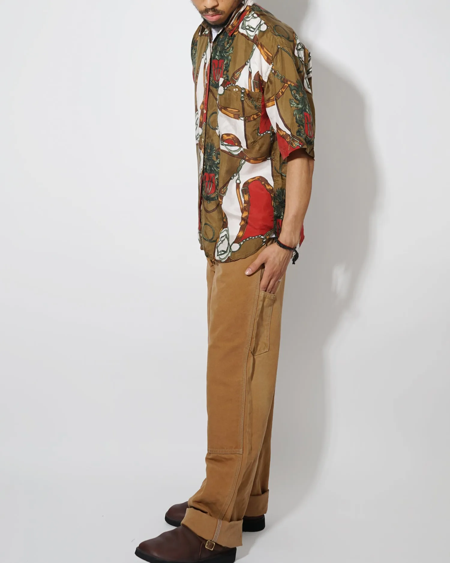 Silk Shirts Short Sleeve Patterned / C