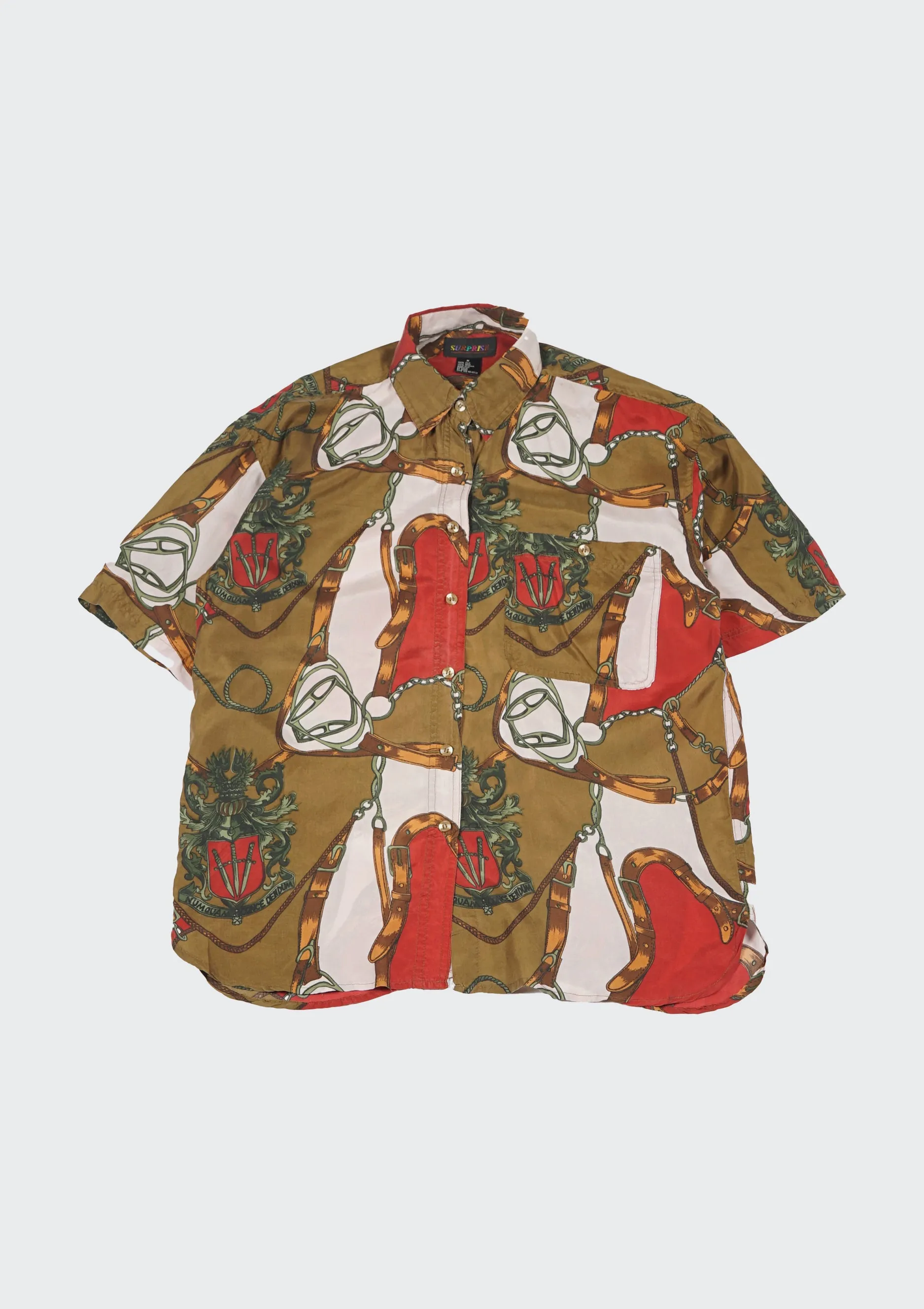 Silk Shirts Short Sleeve Patterned / C