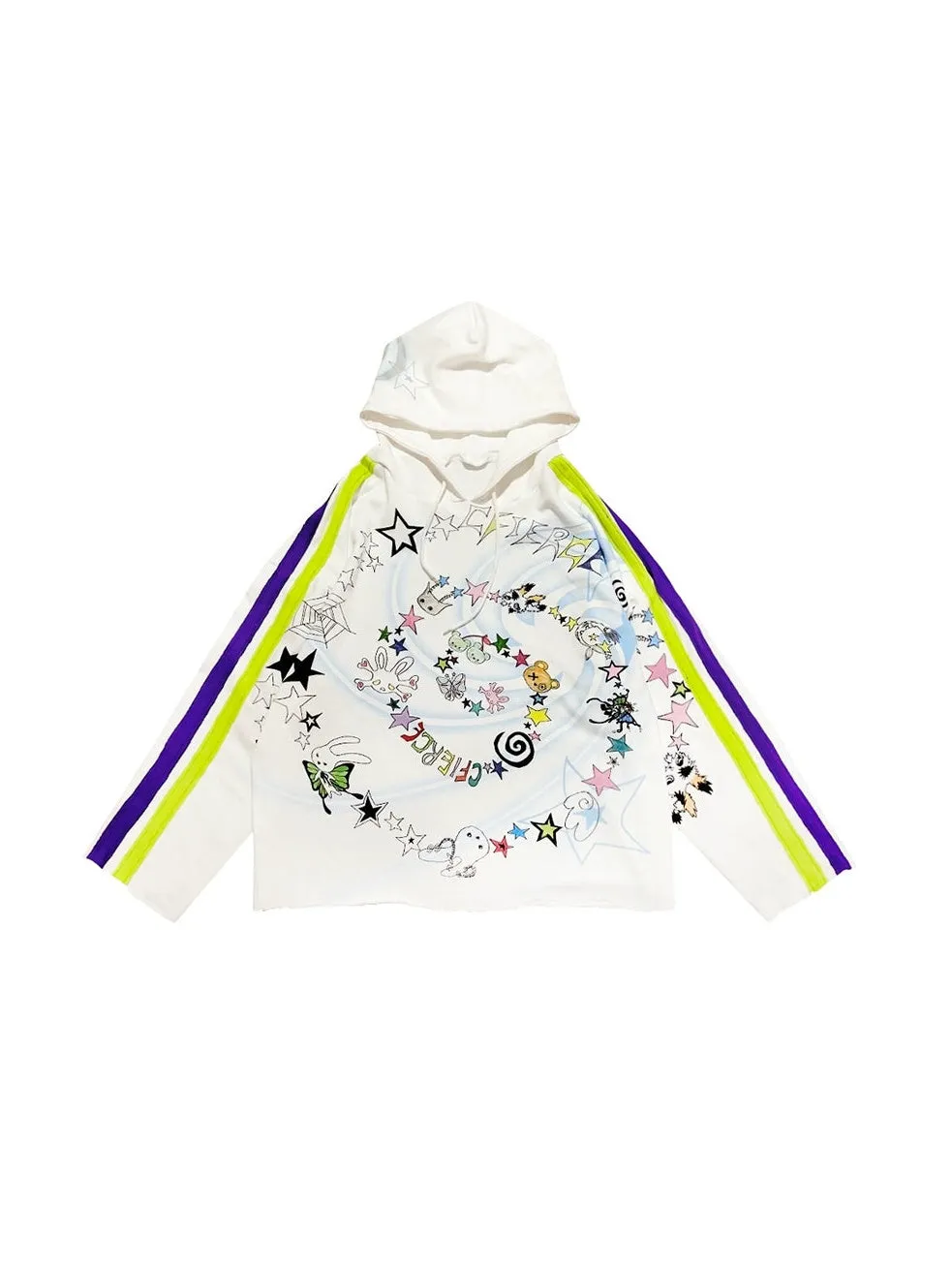 Spiral Graffiti Printed Hooded Sweat【s0000004226】