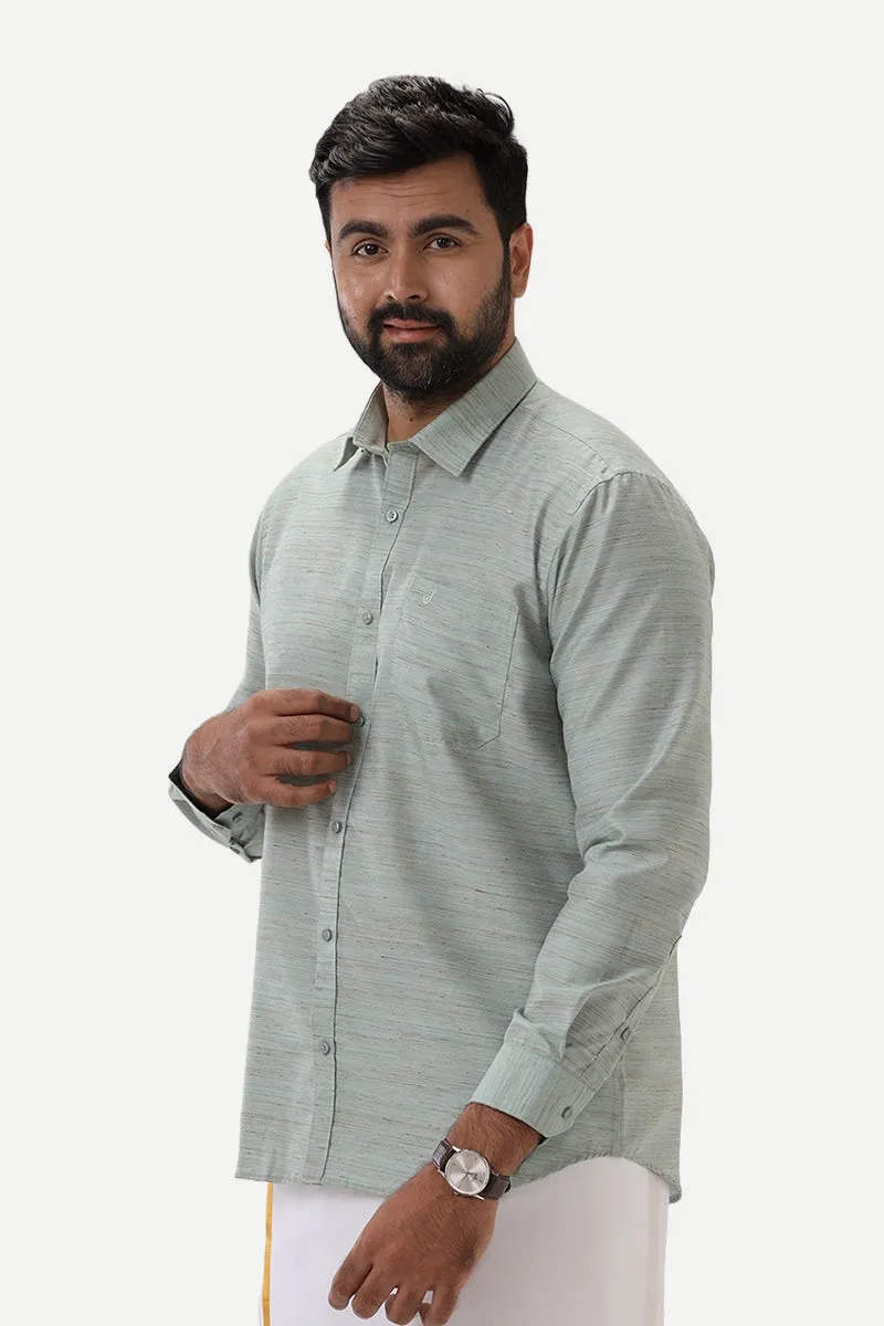 Swaraj - Grayish Blue Silk Shirts For Men | Uathayam