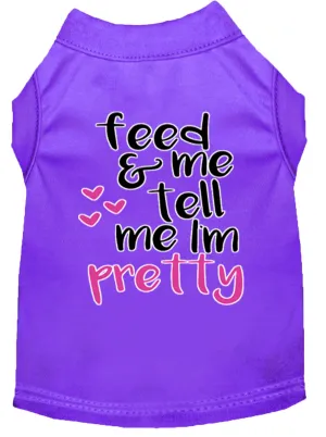 Tell Me I'm Pretty Screen Print Dog Shirt Purple Med