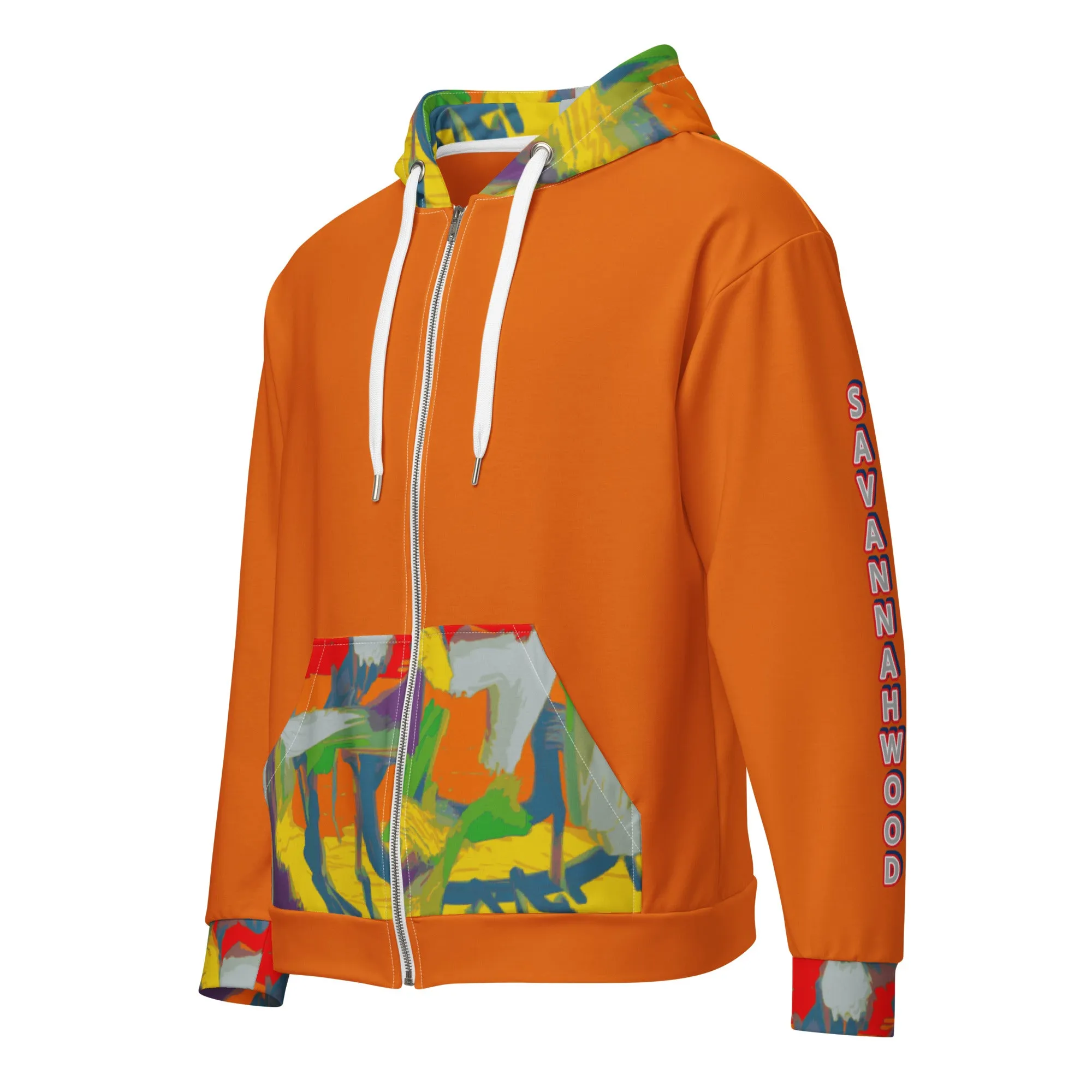 Unisex zip hoodie Graffiti/Mango