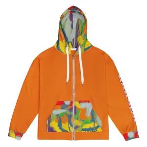 Unisex zip hoodie Graffiti/Mango