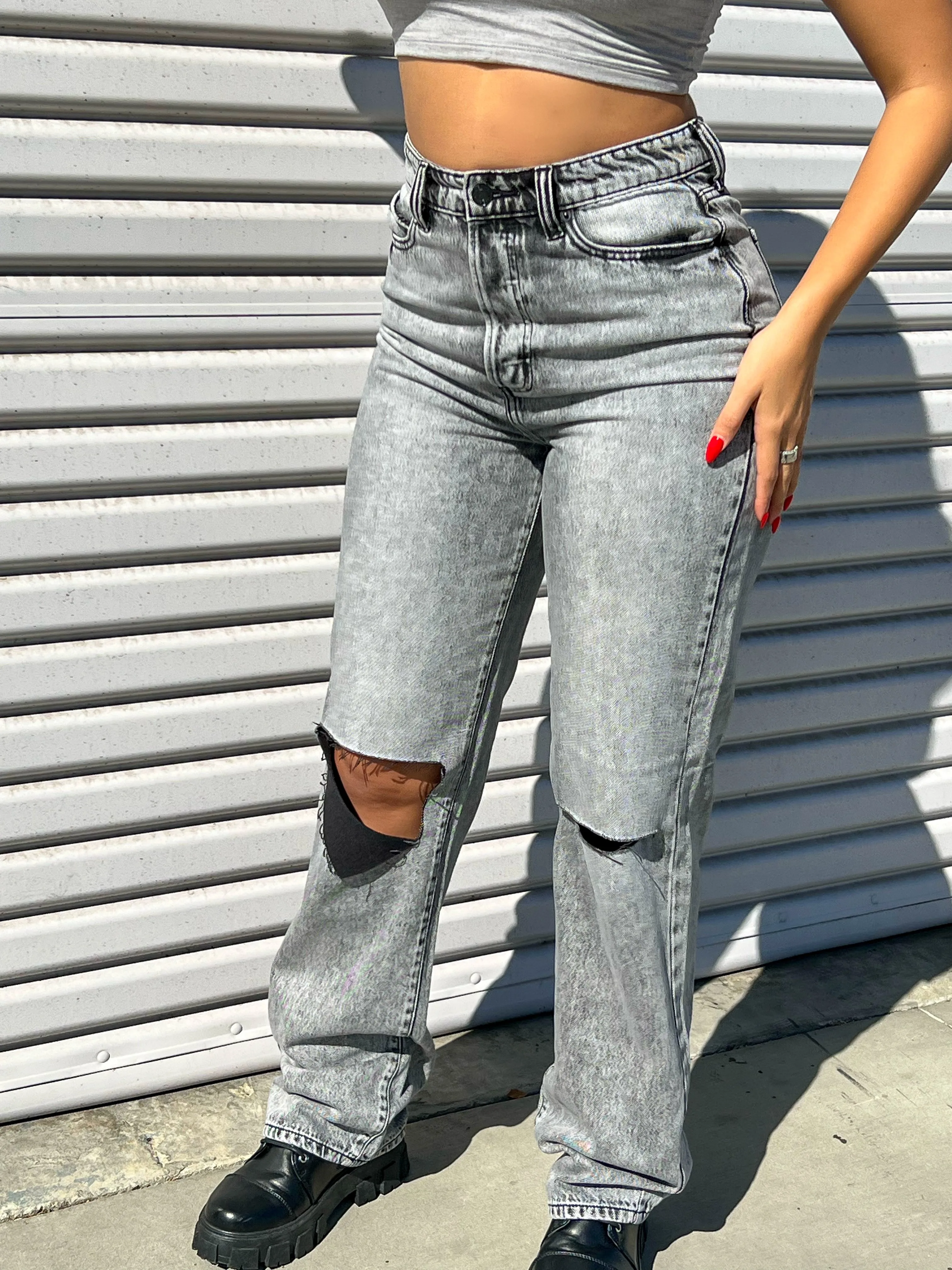 Veronica Denim Jeans (Grey)