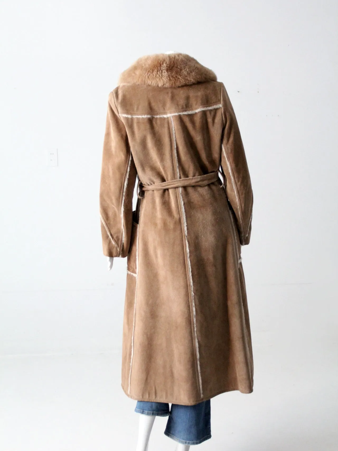 vintage 70s shearling full length coat