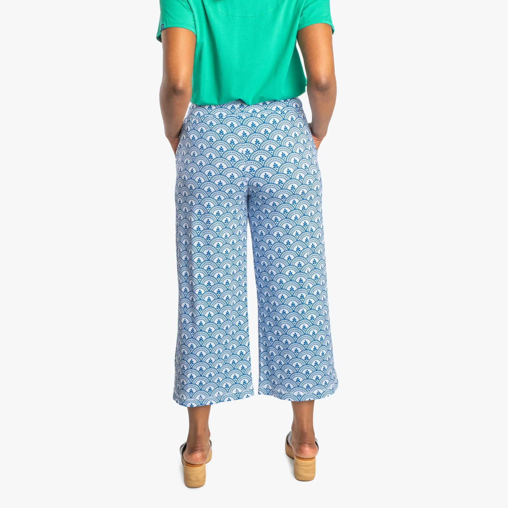 Wiffle Cotton Jersey Cropped Pant