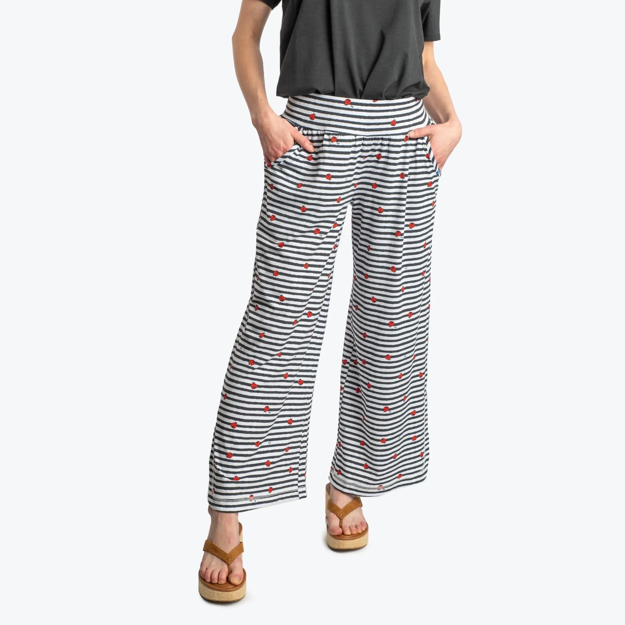 Wiffle Cotton Jersey Cropped Pant