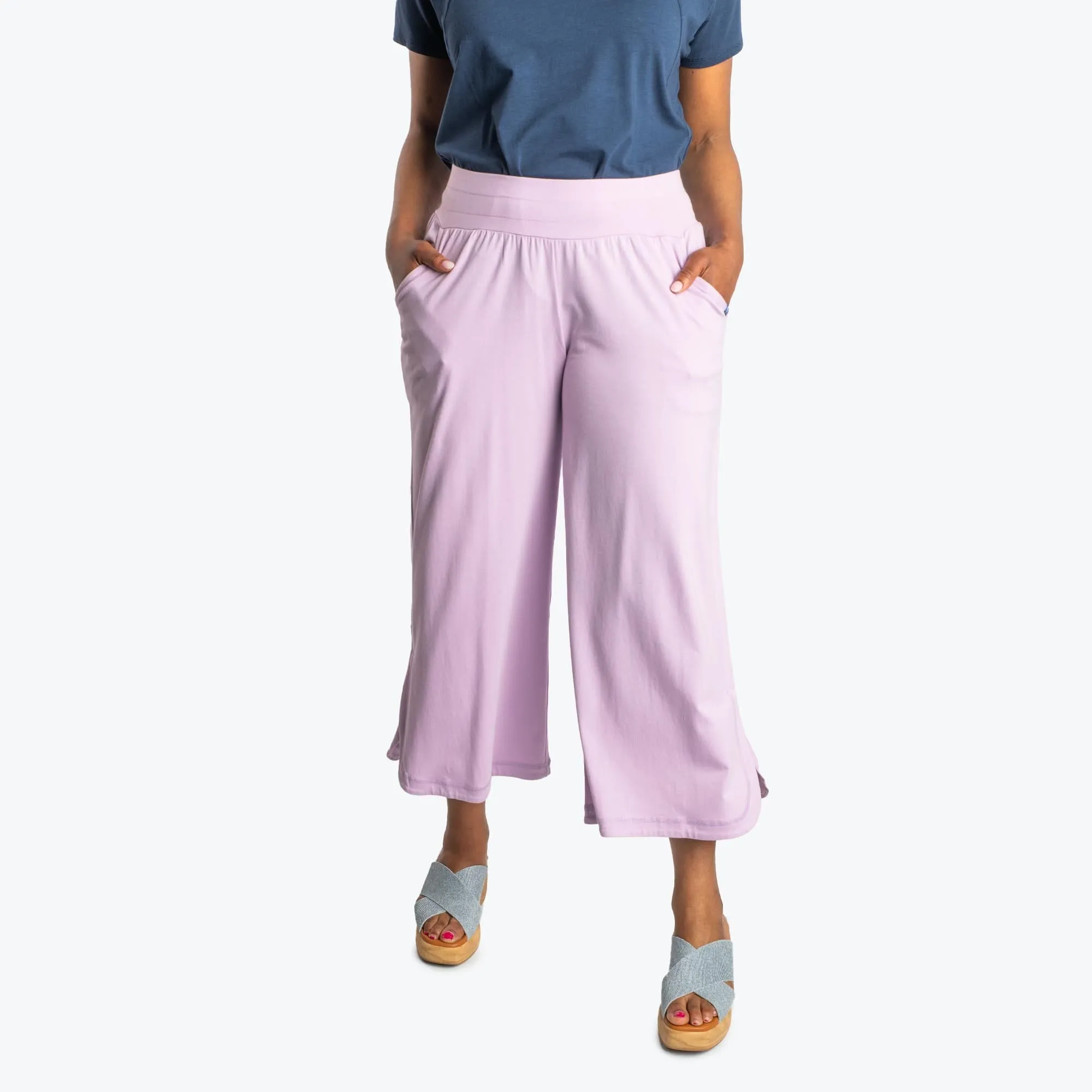 Wiffle Cotton Jersey Cropped Pant