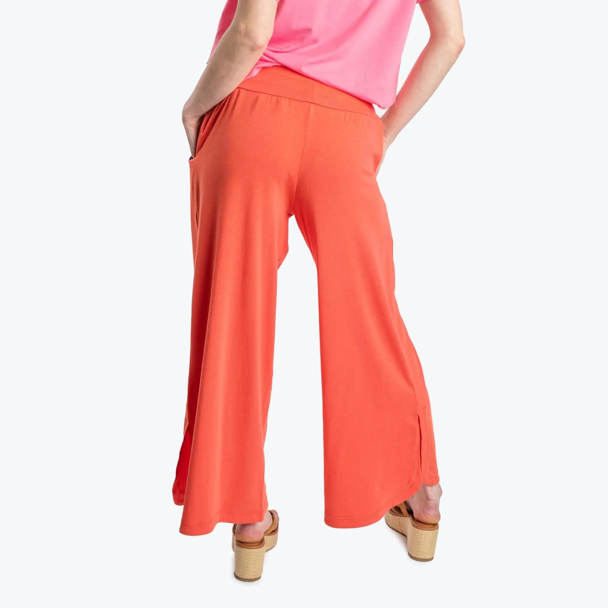 Wiffle Cotton Jersey Cropped Pant